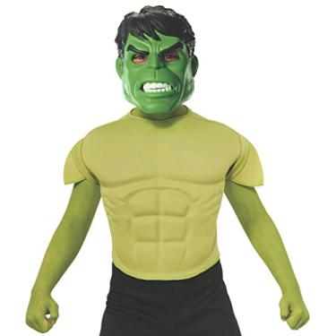 Imagem de Rubies Coleção clássica do universo Marvel Vingadores Montam Incrível Hulk Muscle-Chest fantasia camisa com máscara, tamanho padrão infantil, Multicolorido, 18 x 12 x 3 Inch