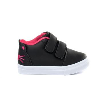 Imagem de Tênis Infantil Menina Bordado Gatinha Funfy Casual (Preto, BR, Bebê, Numérico, 21)
