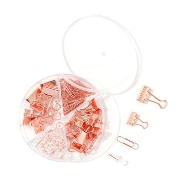 Imagem de Clipes de Papel Macaron Conjuntos de Alfinetes para Organizador de Documentos Escolares de Escritório, Clipes de 15 Mm X 13, Clipes de 19 Mm X 7, Clipes de Papel X 25, Alfinetes