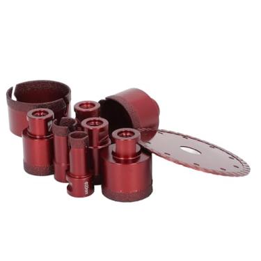 Imagem de Kit de broca de núcleo haste para tijolos M14 moagem 125mm conjunto de ângulo de telha mármore 68mm 20 9 Piececore 9 peças broca de perfuração conjunto de 9 peças conjuntos de serra de furo para
