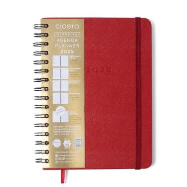 Imagem de Agenda Planner Wire-O 2025 Clássica Semanal Anotações A5 Vermelho Quente, Cicero