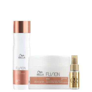 Imagem de Kit Wella Professionals Fusion - Shampoo 250 Ml + Máscara 150 Ml + Óleo 30 Ml