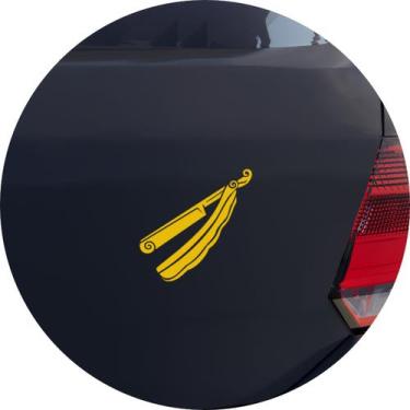 Imagem de Adesivo de Carro Navalha de Barbeiro - Cor Amarelo - Melhor Adesivo, A
