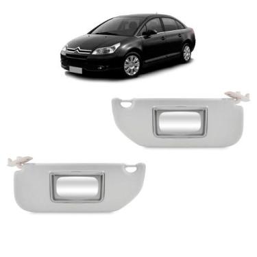 Imagem de Par Quebra Sol Cinza com Espelho Citroen C4 Hatch/pallas 2004 a 2012 N