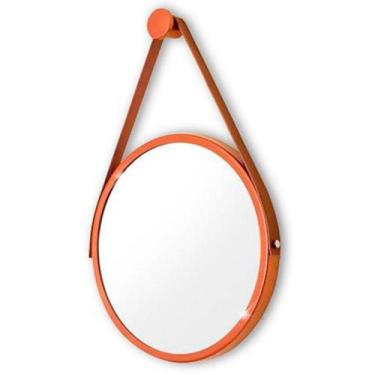 Imagem de Espelho Redondo Decorativo Suspenso Com Alça 50cm + Suporte - Mev Mirr