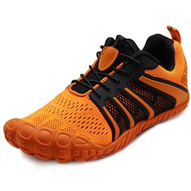 Imagem de Oranginer Sapatos masculinos descalços – bico grande – Minimalista Cross Training Tênis masculino, Laranja, 38
