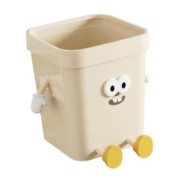 Imagem de Gralara Lixeira com tampa aberta Cesto de lixo resistente Desenho animado moderno quadrado balde de compostagem doméstico Cesto de lixo para banheiro Quarto, Sessão Grande