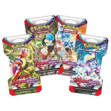 Imagem de Cards Pokemon Escarlate e Violeta Caixa Kit 4 Blisters - Oficial Copag