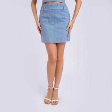 Imagem de Saia susie curta jeans feminino - Susie Modas, Azul, G