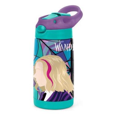 Imagem de Garrafa Infantil Original Wandinha Aço Inox 500ml - Luxcel, Verde