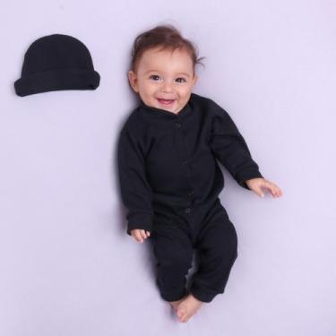 Imagem de Macacão Para Bebê Com Botões e Touca - P/RN - Masculino/Feminino  - Di