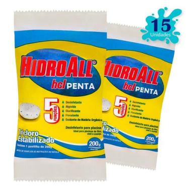 Imagem de Pastilha de Cloro HCL Penta Hidroall 200gr - 15 unidades