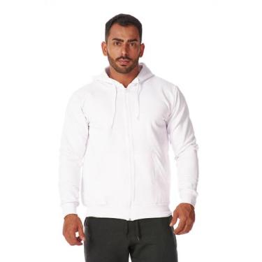 Imagem de Moletom Zíper Masculino Canguru Bolso e Capuz Quentinho Moda Inverno E