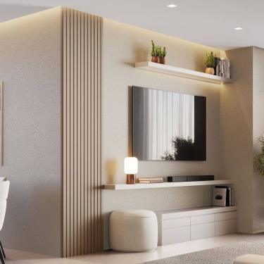 Imagem de Painel Ripado Decorativo Milao 100% Mdf em Placa 58x250x3,3 Bege