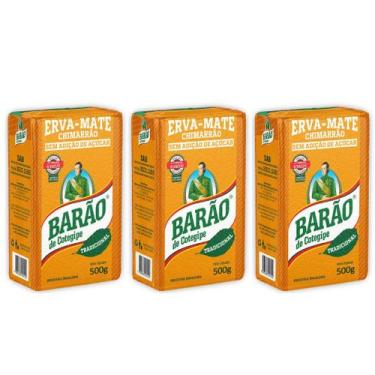 Imagem de  Erva Mate Tradicional Vácuo Chimarrão Barão Cotegipe 3und 500g Cada -