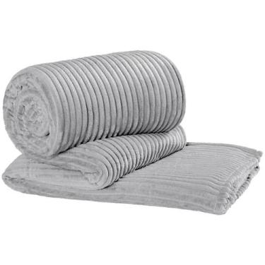 Imagem de Cobertor Casal Queen Grosso Layla Canelada Cinza - Jm Enxovais