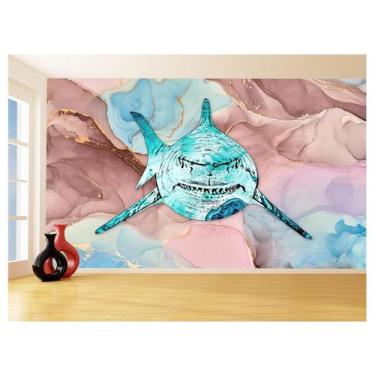Imagem de Papel De Parede Animais Pop Art Tubarão Cores 3,5M Pxa542 - Você Decor