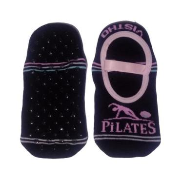 Imagem de Meia Sapatilha de Pilates com Antiderrapante Estampas Vistho, 38/41, R