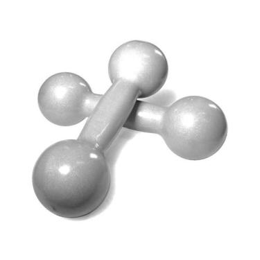 Imagem de Halter 7kg Emborrachado PVC o Par Prata - Rythmoon