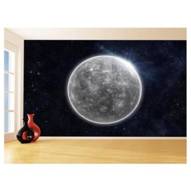 Imagem de Papel De Parede 3D Espaço Estrelas Lua Cheia 3,5M Nsp153 - Você Decora