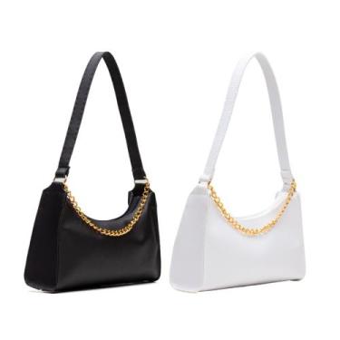 Imagem de Kit Bolsa Feminina Baguete Corrente Lateral De Ombro Conjunto 2 Bolsas