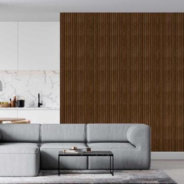 Imagem de Papel De Parede Madeira Ripada Dark Ripa Fina - GH Papel de Parede, 2,