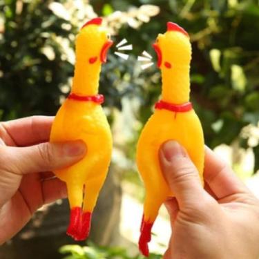 Imagem de Mordedor Galinha Brinquedo P/ Pet Dogs Caninos Filhotes 16cm - Elite