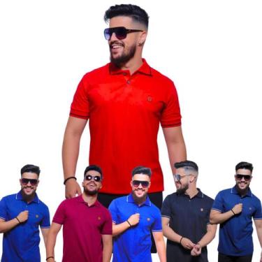 Imagem de Kit com 06 Camisas Gola Polo Tecido Fio 30.1 100% Algodão - RS, GG