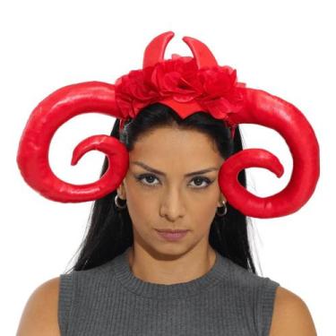 Imagem de Tiara Demoníaca Vermelha para Fantasias Halloween e Festas - Abrakadab