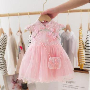 Imagem de Vestido Infantil Aniversário Tule Festa Casamento + Bolsa - anjo da ma
