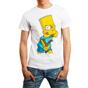 Imagem de Camiseta bart simpsons desenho masculina20 - DESIGN CAMISETAS, Branco,