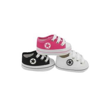 Imagem de Kit Com 3 Pares Sapatinho De Bebe Recém Nascido Direto Da Fabrica - DR
