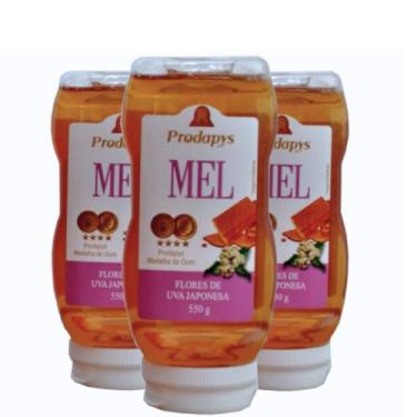 Imagem de Bisnaga 550g de Mel Flores de Uva Japonesa Kit com 3 - Prodapys, Brasi