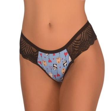 Imagem de Kit 5 Calcinha Fio Dental Renda Poliéster Sortida Atacado - Ephigênia 