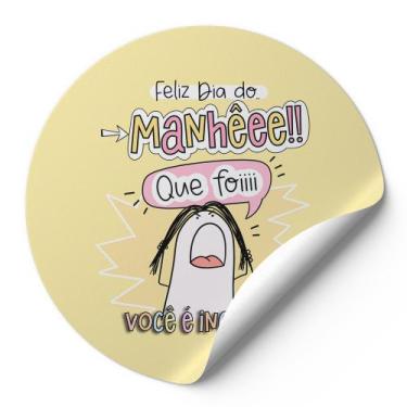 Imagem de 120 Etiquetas Auto Colante Adesivos Redondos Meme Bentô Feliz Dia Do M