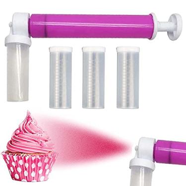 Imagem de Rainmae Aerógrafo manual para decoração de bolos de confeitaria, ferramentas de cozimento DIY com 4 peças de tubo de pulverização de bolo para cupcakes de cozinha, biscoitos e sobremesas, decoração de bolos, pistola de pulverização para colorir, ferramenta de utensílios de cozinha