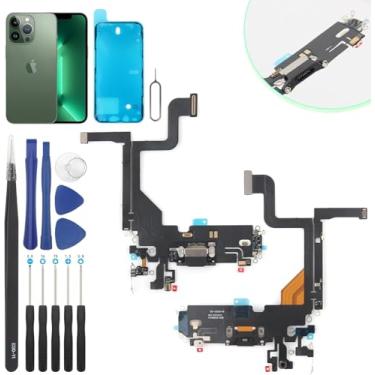 Imagem de FKBAightccy Conector de base de carregamento para iPhone 13 Pro de substituição para iPhone 13 Pro cabo flexível USB com ferramentas