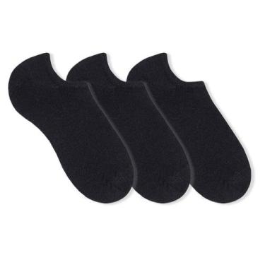 Imagem de Meia Masculina Sapatilha Invisível 3 Pares 39/43Lisa Esportiva Preta -