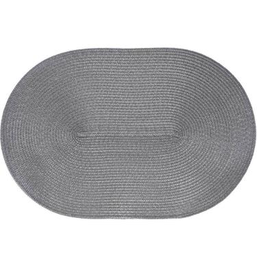 Imagem de Kit 10 Americano Requinte Liso Para Mesa Oval 30x45cm Chumbo