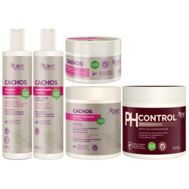 Imagem de Kit Apse Cachos Sh + Cond + Mascara + Ativador + PH Control Cachos Pro