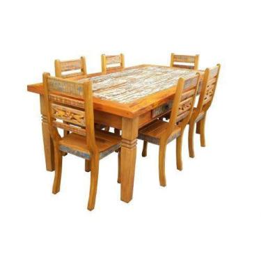 Imagem de Jogo de Mesa Clark em Madeira de Demolição - Cód 2186 - Barrocarte