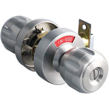 Imagem de Puxador de porta de privacidade e trava com indicador grande, trava de polegar, ANSI Grau 2 para residências comerciais, perfeito para casa apartamento Airbnb profissional escritório espaço de trabalho banheiro, Single