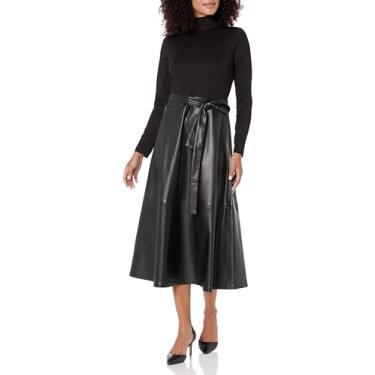 Imagem de Anne Klein Vestido feminino de couro vegano combo, Asfalto, 44