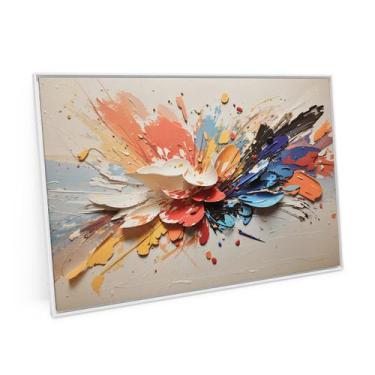 Imagem de Quadro Colorido Pétalas De Tinta 90x60 Cm Para Escritório - Bimper Qua