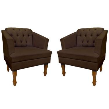 Imagem de Poltrona Kit 02 Unidades Estofada Decorativa Leitura Sala Quarto Consu