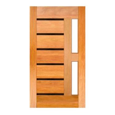 Imagem de Porta de Madeira BBB Friso Preto p/Vidro Maciça Cedro Arana Casmavi, 1