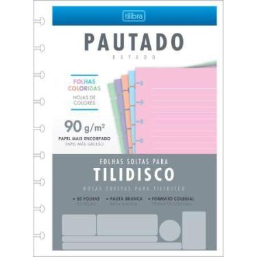Imagem de Refil Bloco Tilidisco 50fls Pautado Coloridas 90g Colegial - TILIBRA