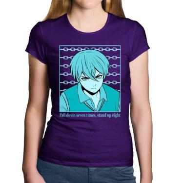 Imagem de Baby Look Algodão Fall Down Seven Times, Stand Up Eight - Foca na Moda