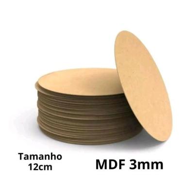 Imagem de Kit com 10 Sousplat para artesanato em Mdf cru de 3mm , várias medidas