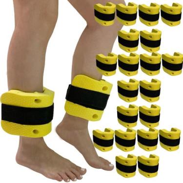 Imagem de Kit 10 Pares Caneleiras Hidroginástica Em EVA 3 à 4kg DF1099 Amarelo D